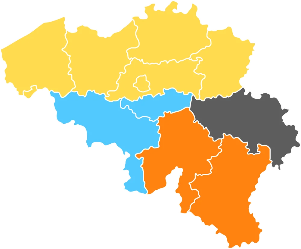 Carte de Belgique : nos quatre zones de tournée